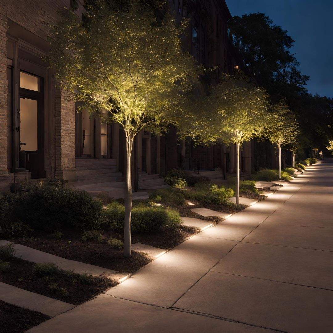 Commercial Outdoor Lighting Seasons Best Landscaping Sidewalk